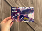 Happy Birthday - 4"x6" - Birthday Card -  Blank Inside - 100% PCW Paper