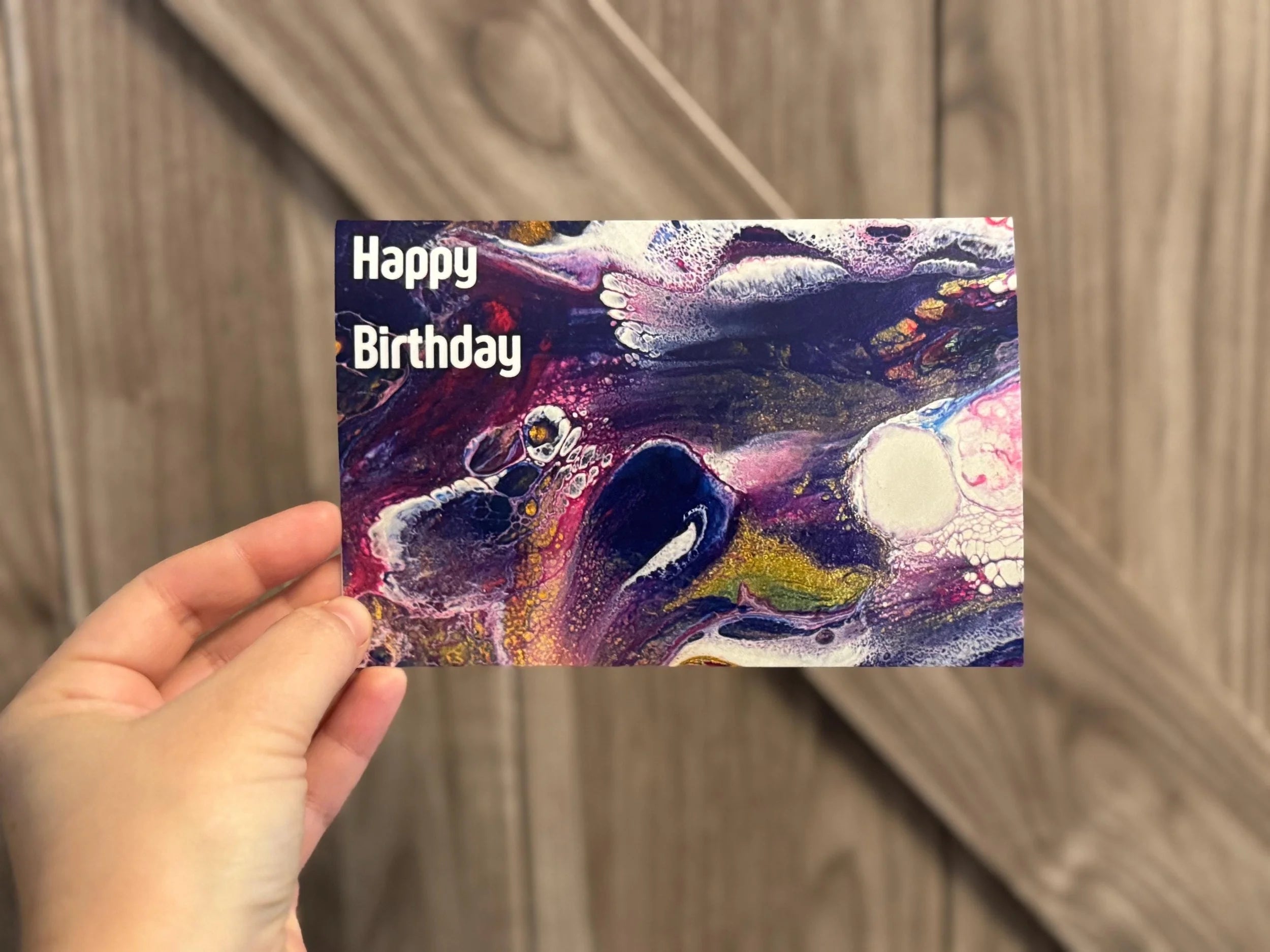 Happy Birthday - 4"x6" - Birthday Card -  Blank Inside - 100% PCW Paper