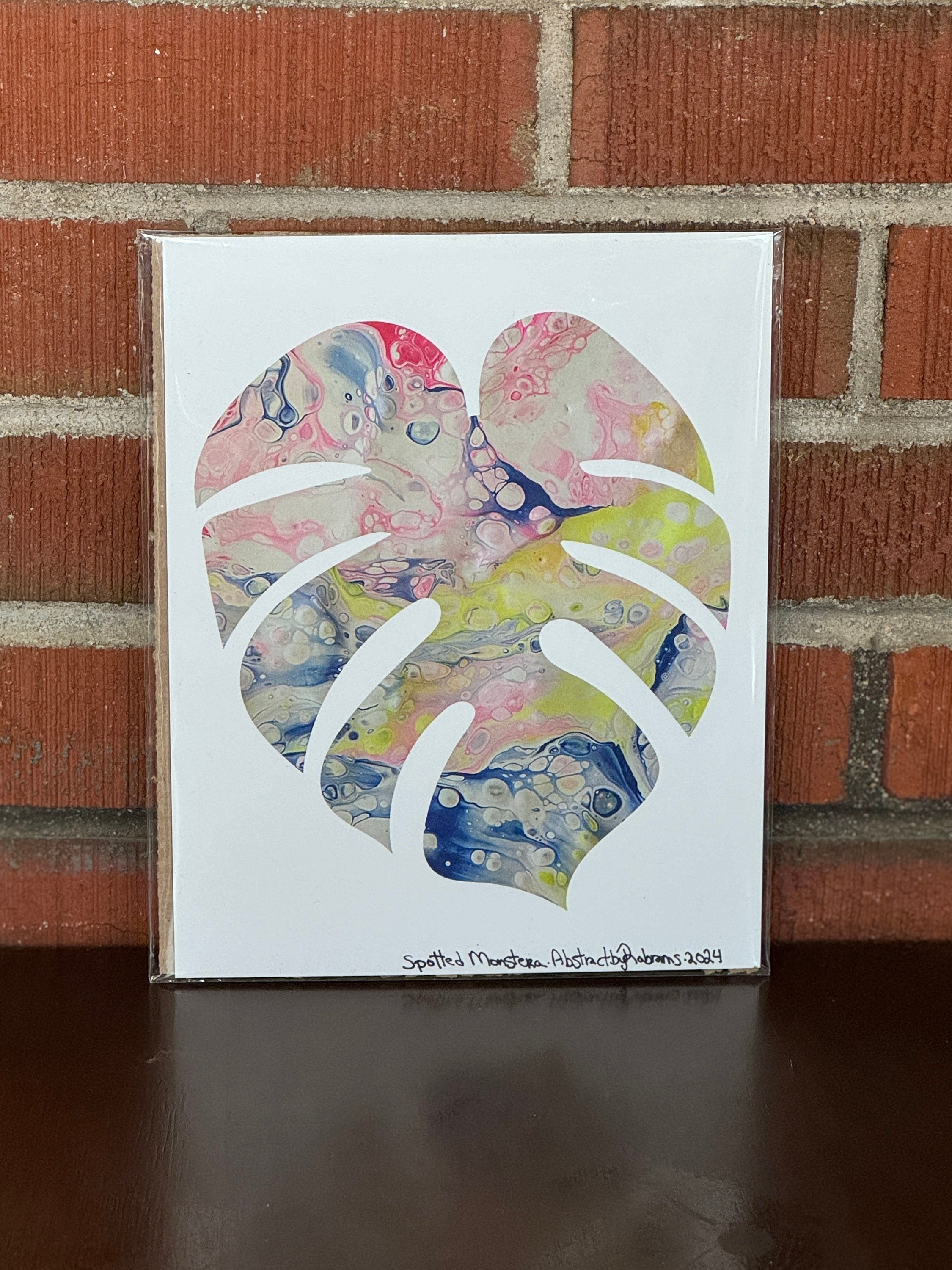 Yellow, Blue and Pink Monstera Print