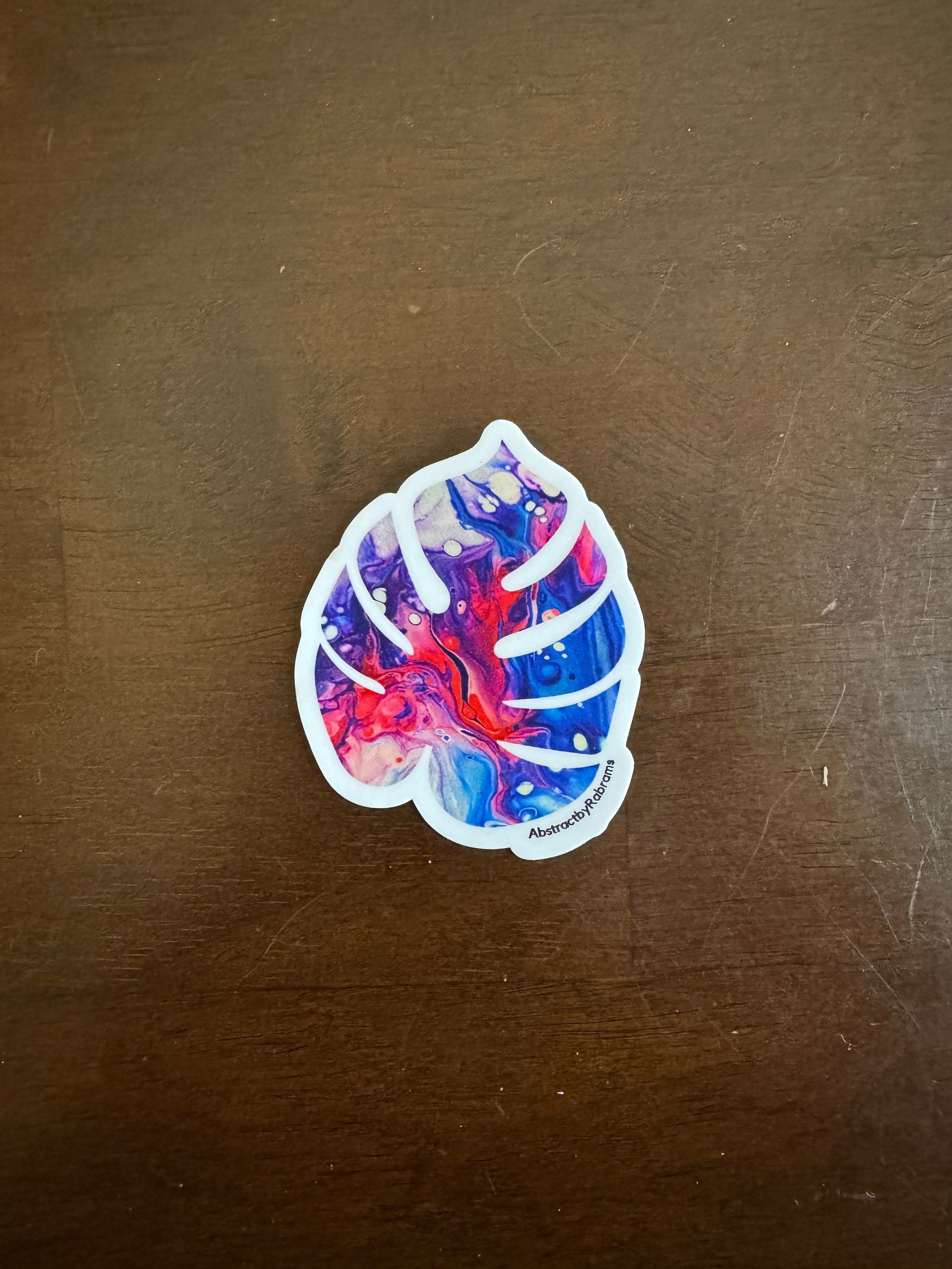 Monstera Sticker - 3″ - Blue, Purple and Pink - Vinyl