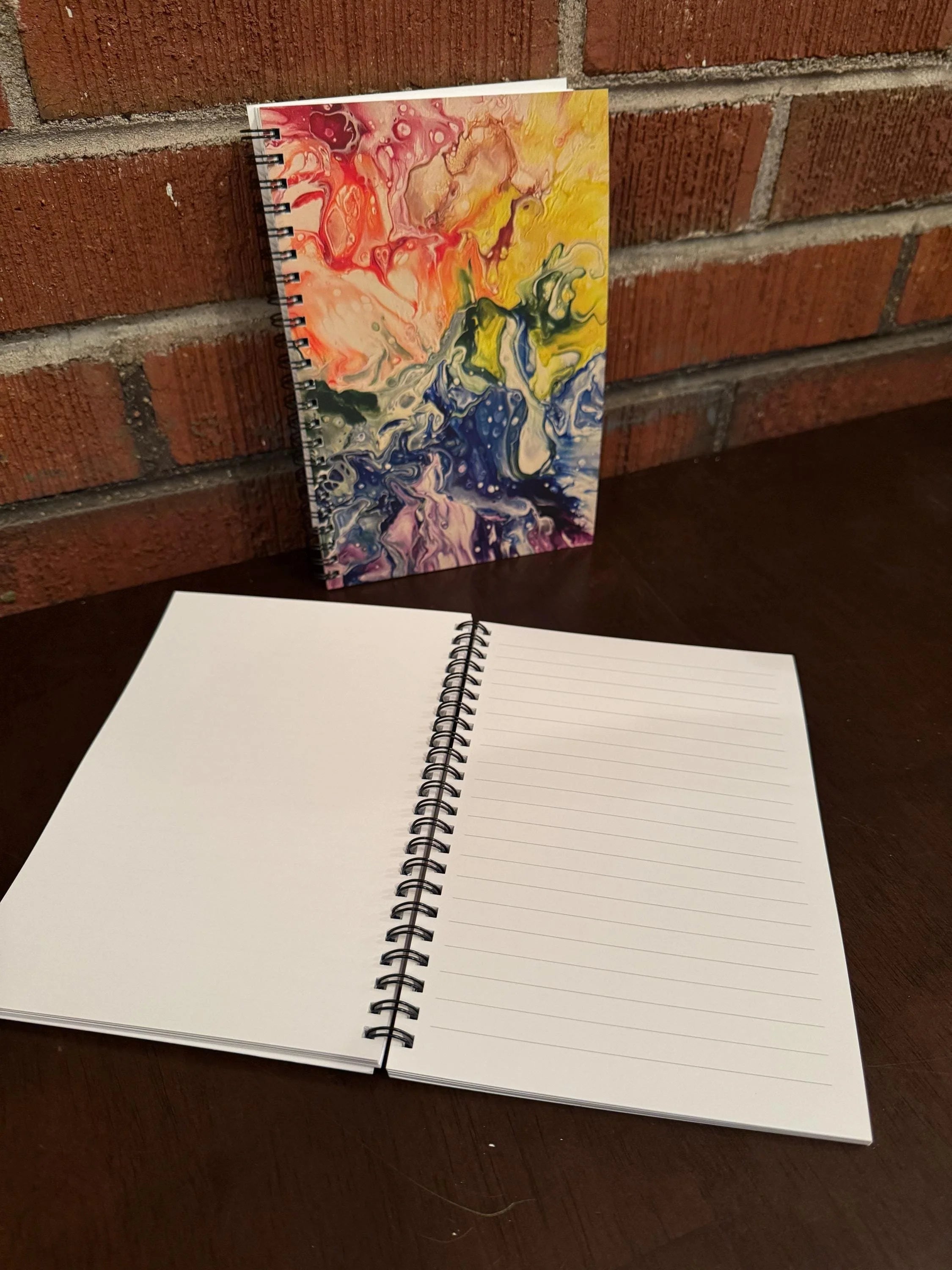 Rainbow Soft Touch Cover Spiral Journal -  5.5"x8" - 120 Pages