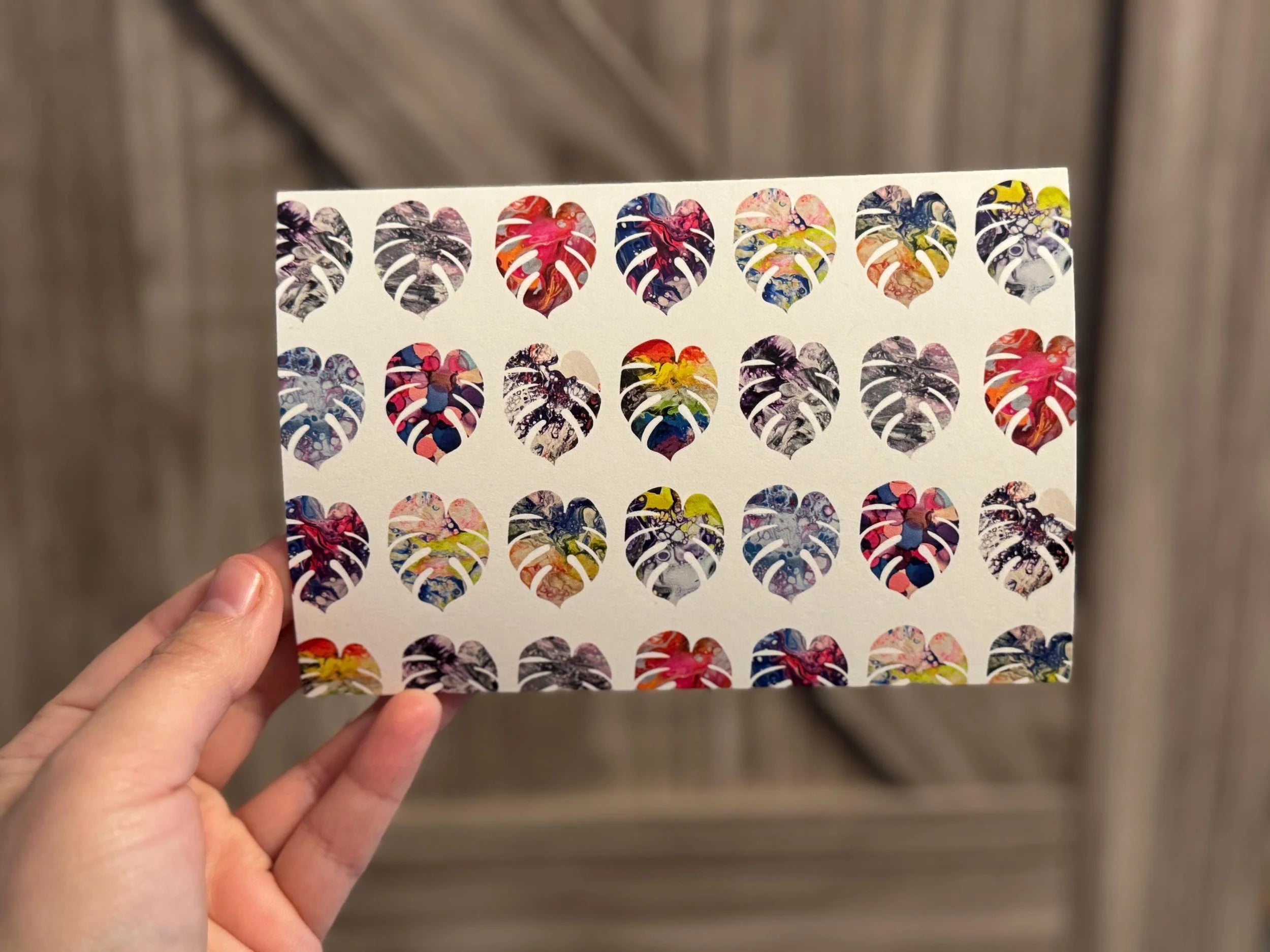 Colorful Monstera Greeting Card - A2 -  Blank Inside - 100% PCW Paper