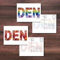 Denver Abbreviation Postcard - DEN -  4.25"x5.5" - Rainbow