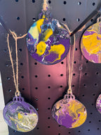 Purple, Black, Yellow and White Ornaments