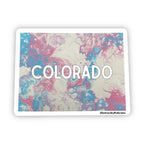 Colorado Stickers - 3"x2.3" - Vinyl - State Shape - Blue and Green