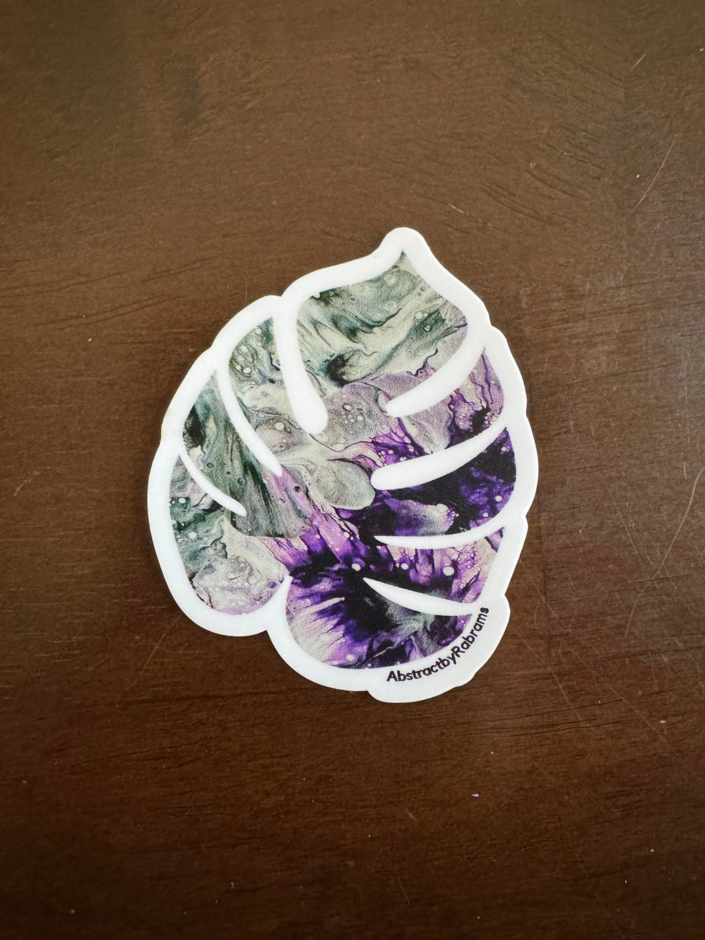 Monstera Sticker - 3″ - Purple, Gray and Black   - Vinyl