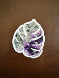 Monstera Sticker - 3″ - Purple, Gray and Black   - Vinyl