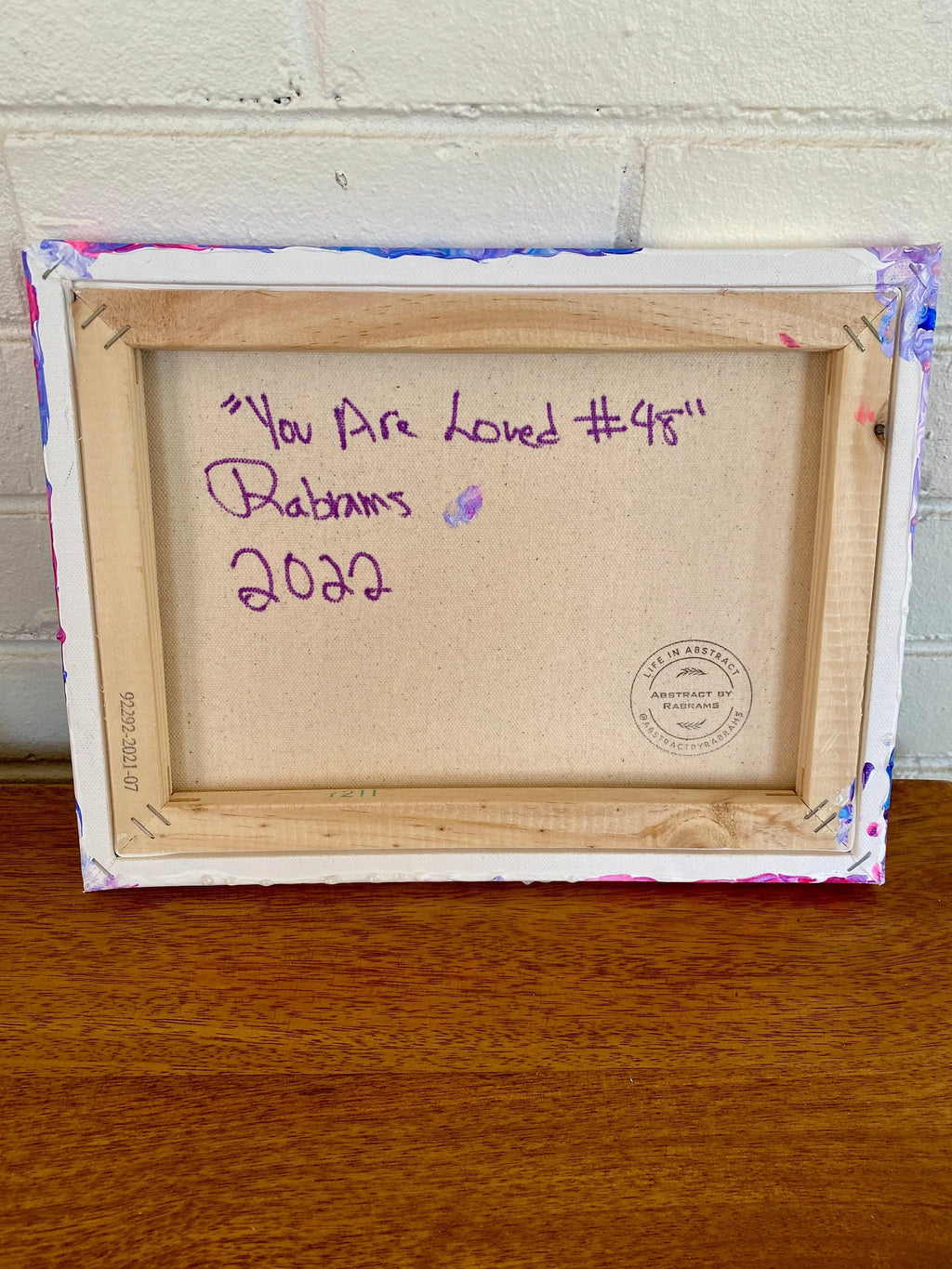 Bisexual Pride Pour Painting - "You are Loved #48" - 9"x12" - Subtle Pride Art