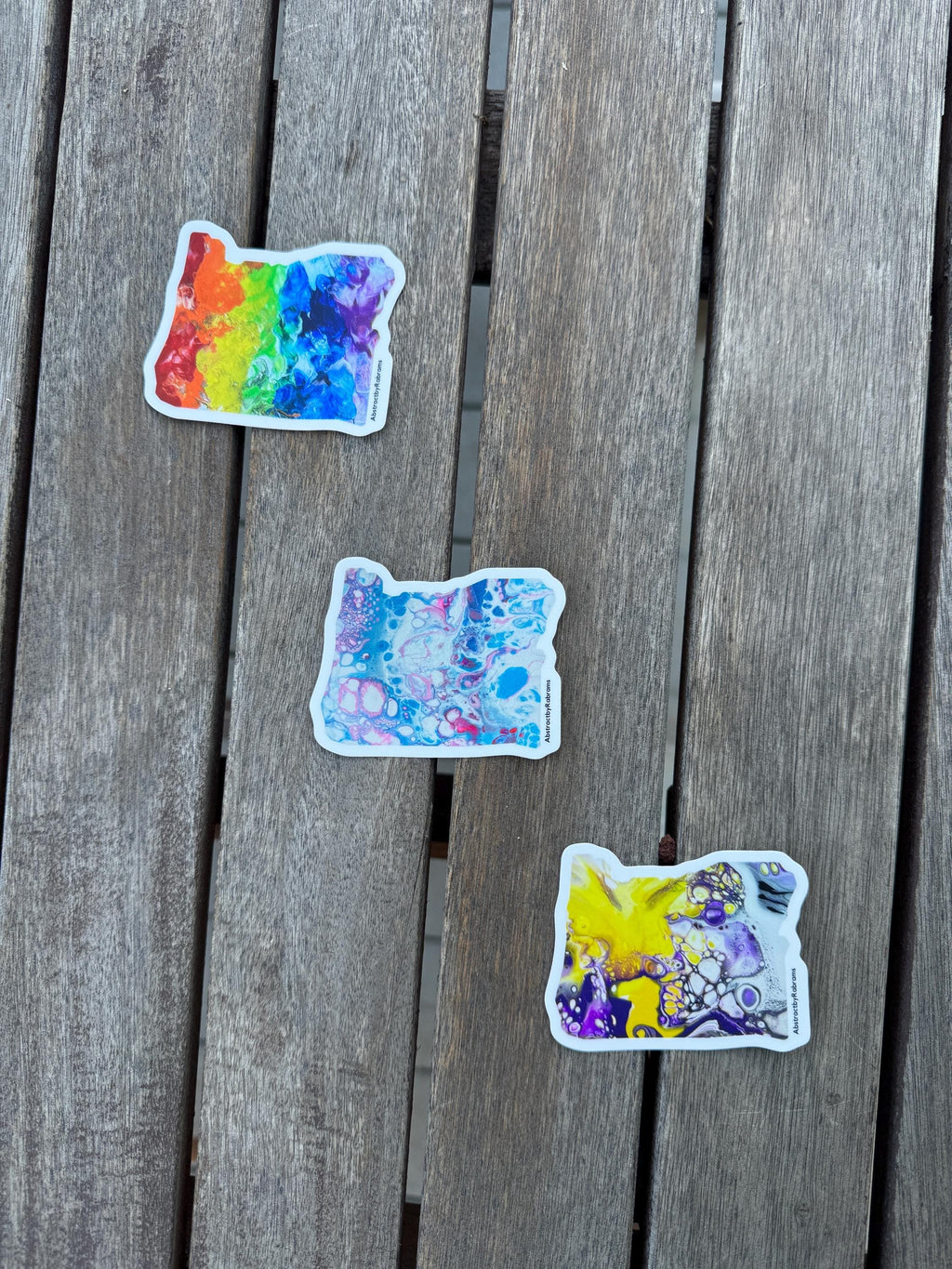 Oregon Sticker - 3” x 2.9" - Vinyl - Weatherproof - Colorful - Oregon State - Rainbow - Non Binary - Trans Pride - LGBTQ+