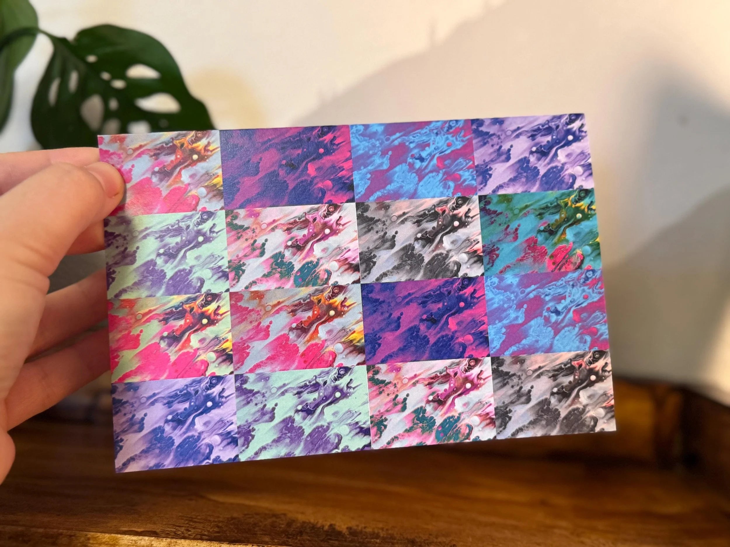 Abstract Pop Art Card - 4"x6" -  Blank Inside - 100% PCW Paper