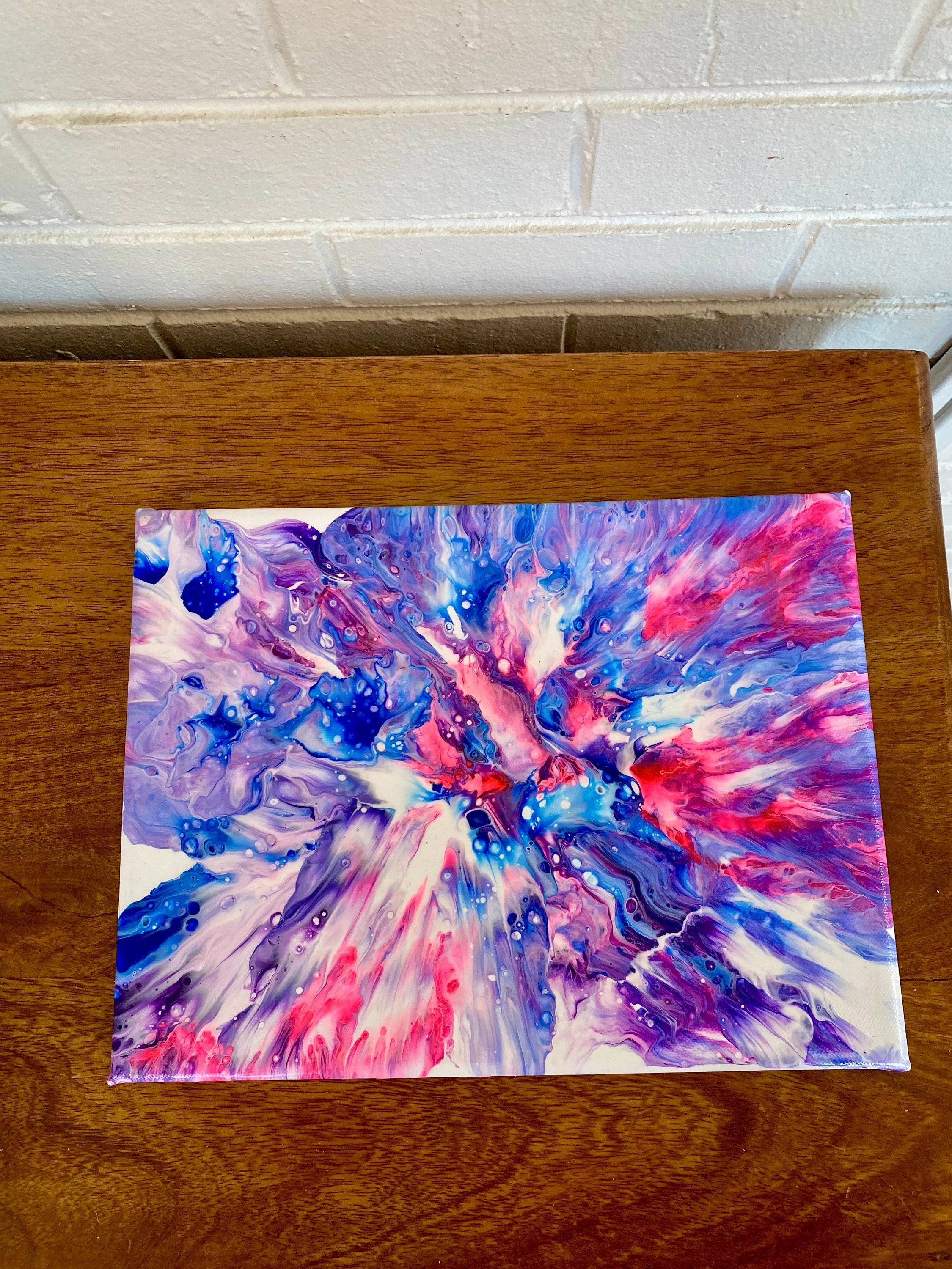 Bisexual Pride Pour Painting - "You are Loved #48" - 9"x12" - Subtle Pride Art