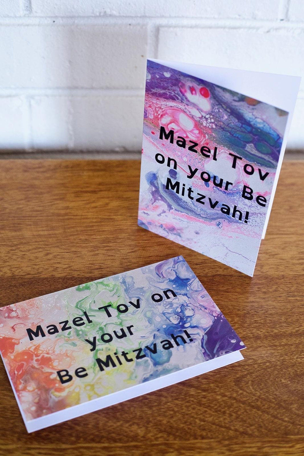 Mazel Tov on Your Be Mitzvah Greeting Card - Rainbow - Pastel - 4"x6"
