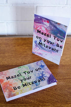 Mazel Tov on Your Be Mitzvah Greeting Card - Rainbow - Pastel - 4"x6"