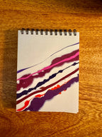 Pink and White Spiral Notepad with Soft Touch Cover  - 5.5x4.25
