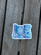 Oregon Sticker - 3” x 2.9" - Vinyl - Weatherproof - Colorful - Oregon State - Rainbow - Non Binary - Trans Pride - LGBTQ+