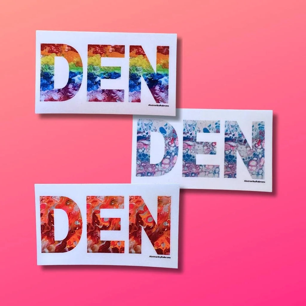 Denver Abbreviation "DEN" Stickers - 3"x1.75" - Vinyl - Weatherproof