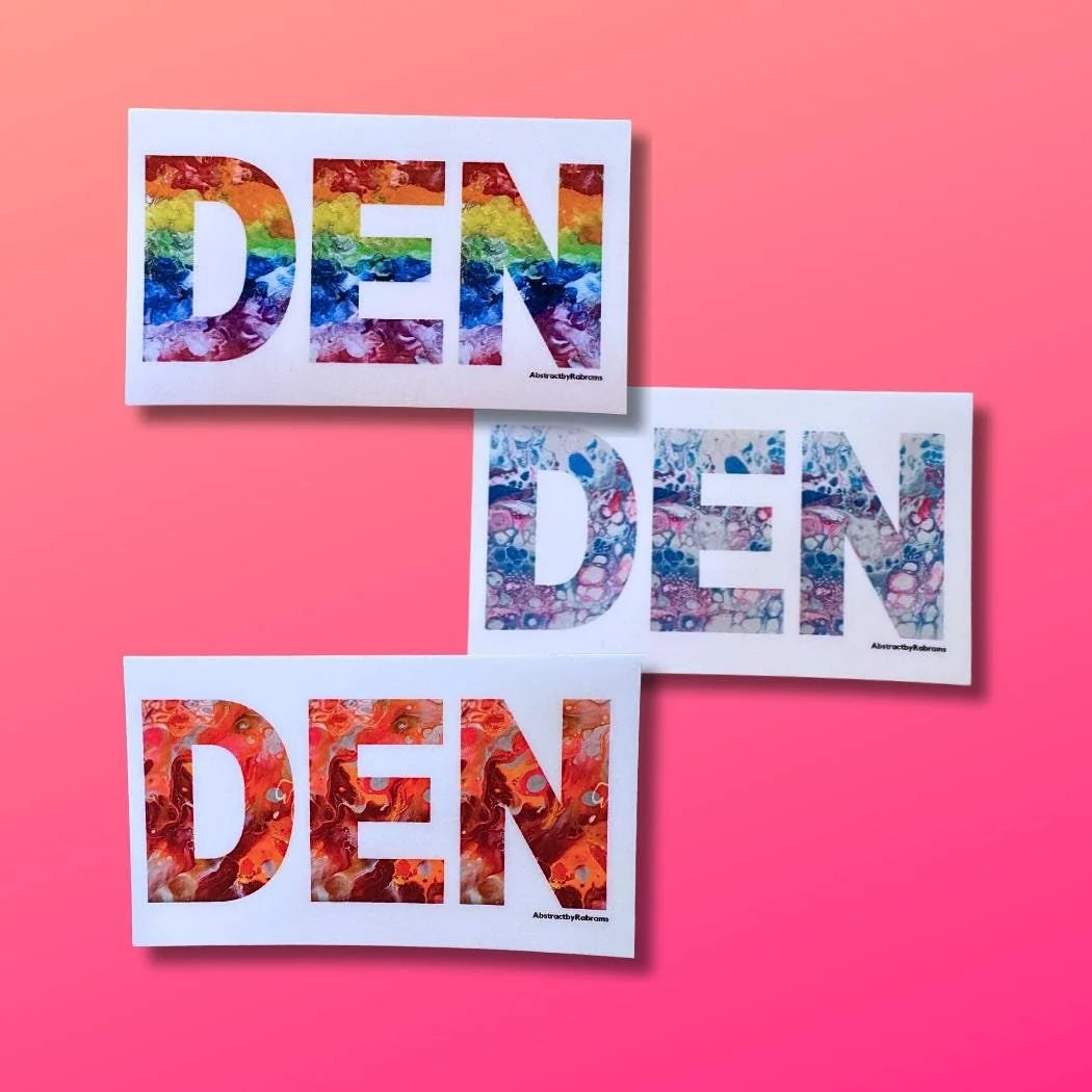 Denver Abbreviation "DEN" Stickers - 3"x1.75" - Vinyl - Weatherproof