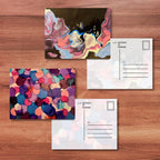 Abstract Postcard Sets - Set of 4, 8, 12 - Floral, Milkyway, Space, Geometric, Monstera