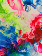 Polysexual Pride Pour Painting - "You are Loved #43" - 8"x8" - Subtle Pride Art - Fluid Artwork