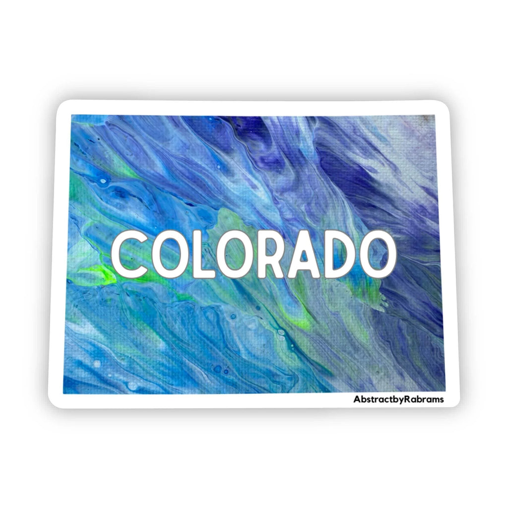 Colorado Stickers - 3"x2.3" - Vinyl - State Shape - Blue and Green