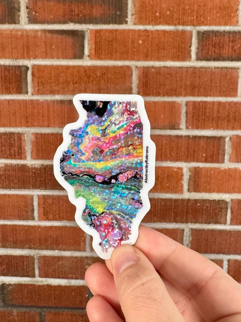 Illinois State Sticker - 3"x1.8" - Vinyl - Weatherproof