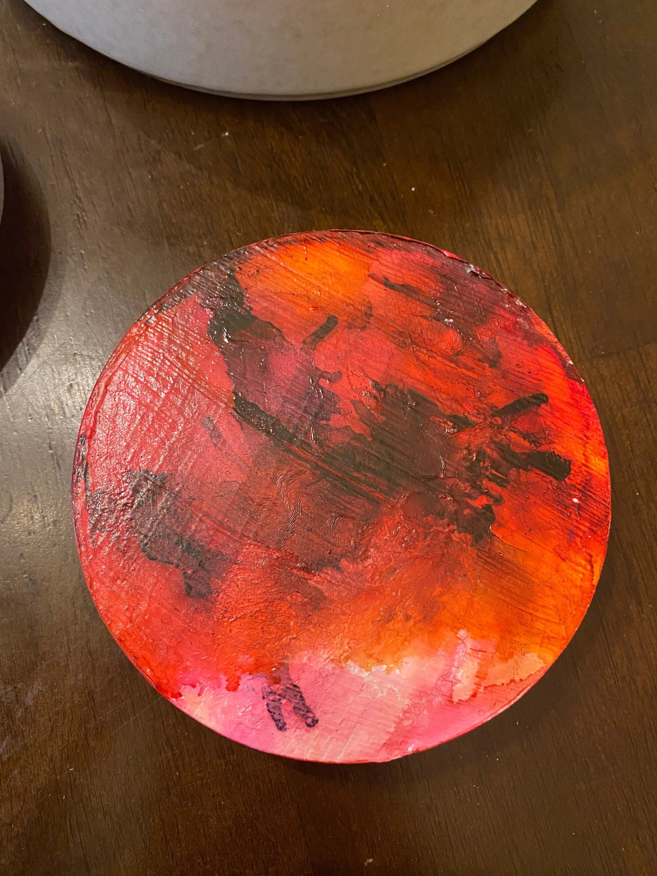Upcycled Alcohol Ink Trivets - 4 1/4" - Abstract Kitchen - Cork Backing - Suitable for Hot and Cold items