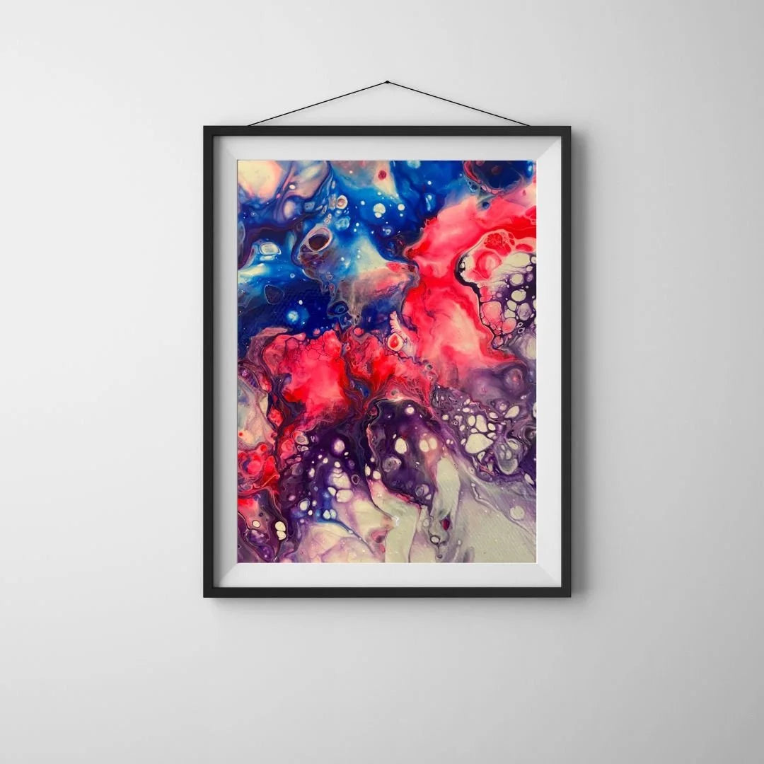 Blue, Pink and Purple Art Print -  Bi Pride
