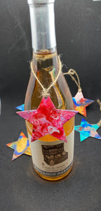 Wooden Pour Painted Star Decorations