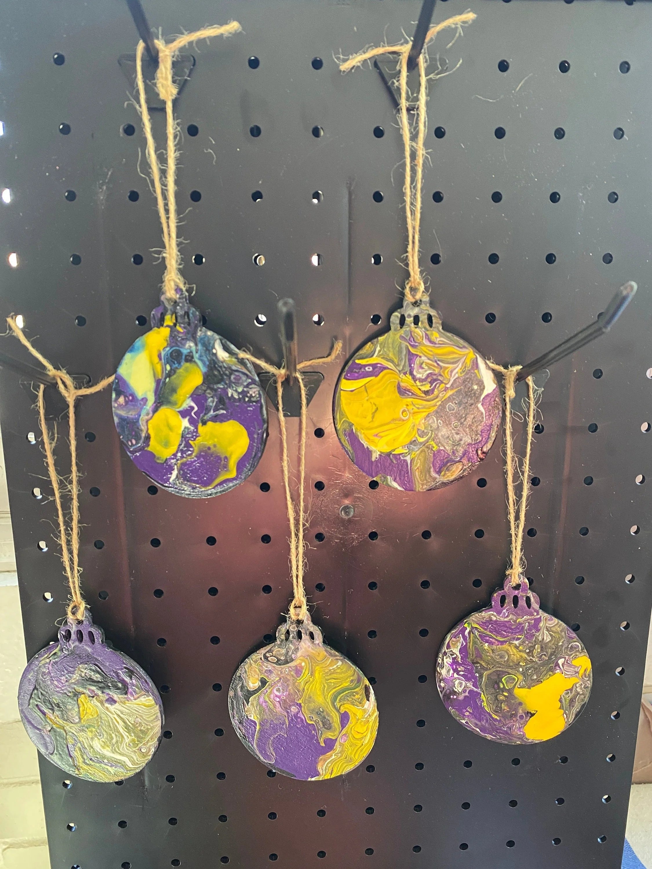 Purple, Black, Yellow and White Ornaments