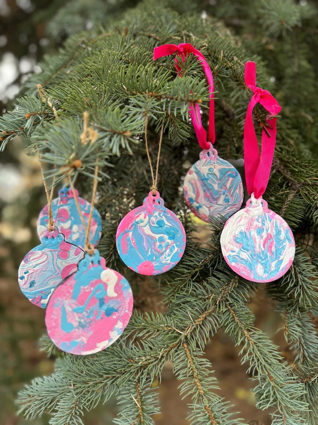 Blue, Pink and White Ornaments