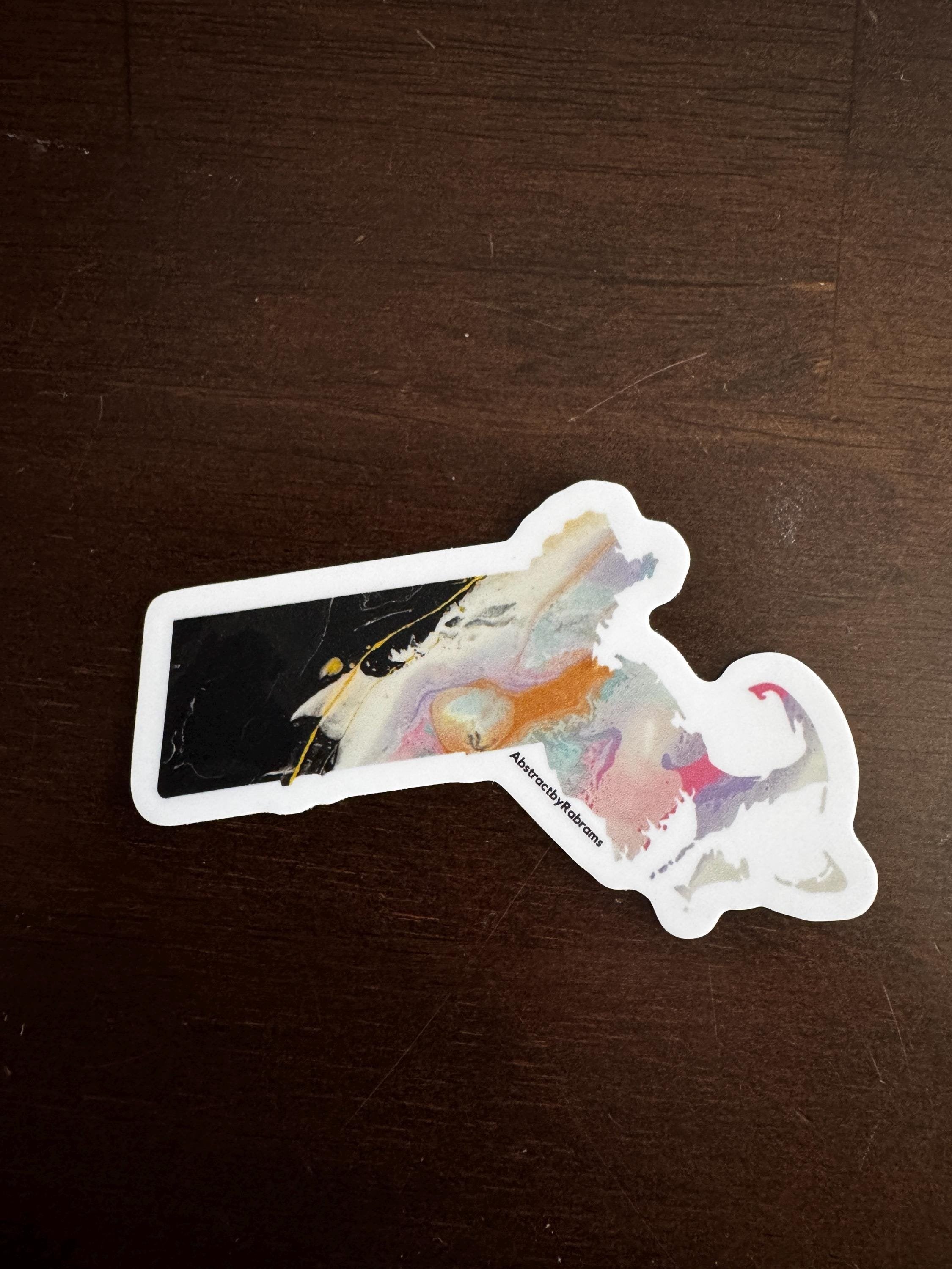 Massachusetts Vinyl Sticker - 3"x2" - Rainbow, Sunset, and Pastel -- Weatherproof - Massachusetts State Shape