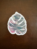 Monstera Sticker - 3″ - Pink and Grey  - Vinyl