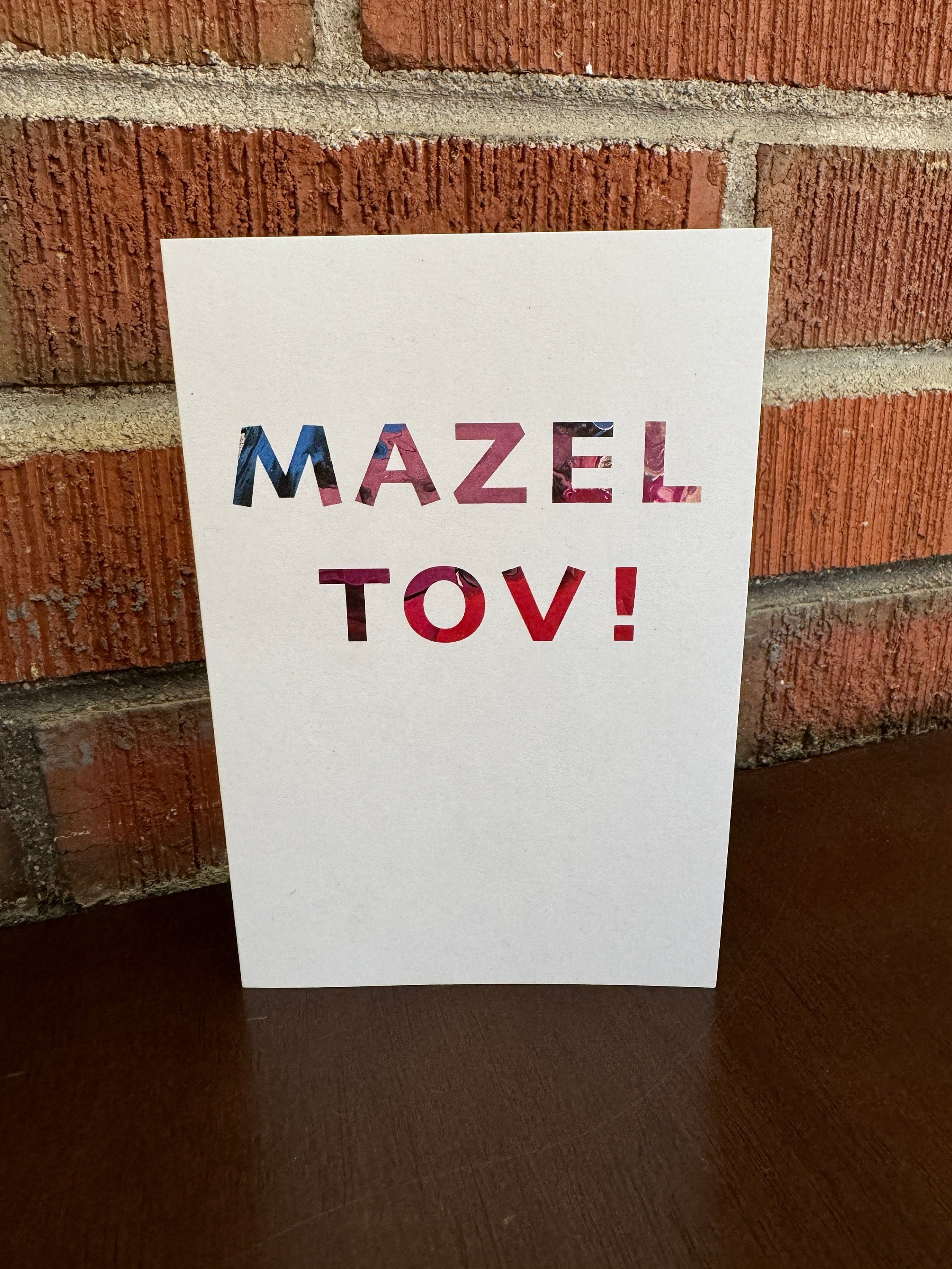Mazel Tov Greeting Card - Colorful Letters