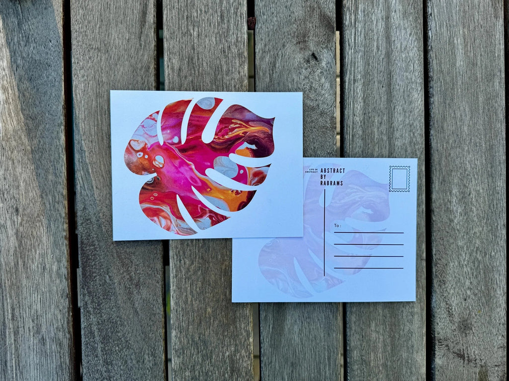 Abstract Postcard Sets - Set of 4, 8, 12 - Floral, Milkyway, Space, Geometric, Monstera