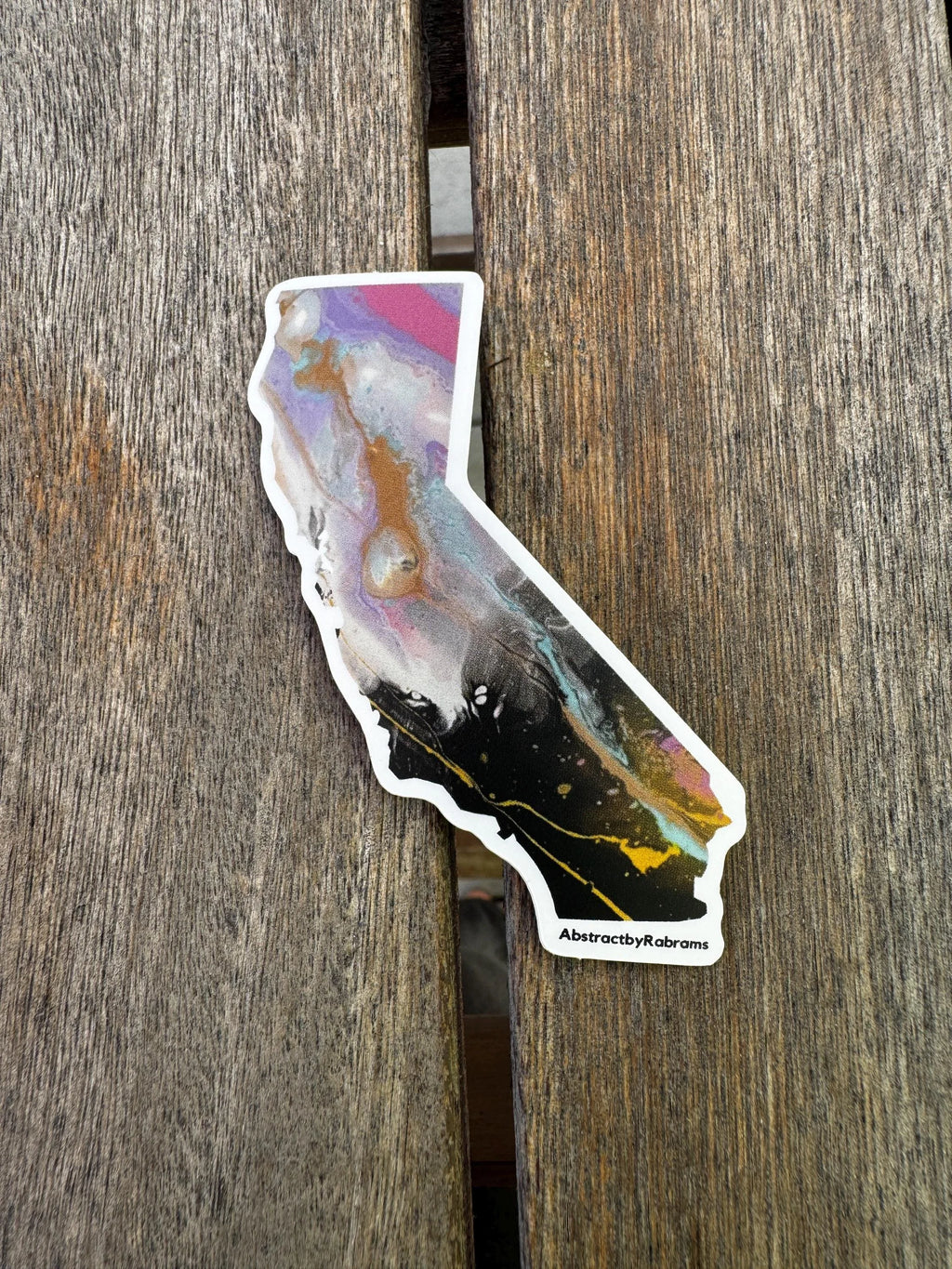 California State Sticker - 3” x 2.5" - Polypropylene - Rainbow - Sunset - Trans - LGBTQ+