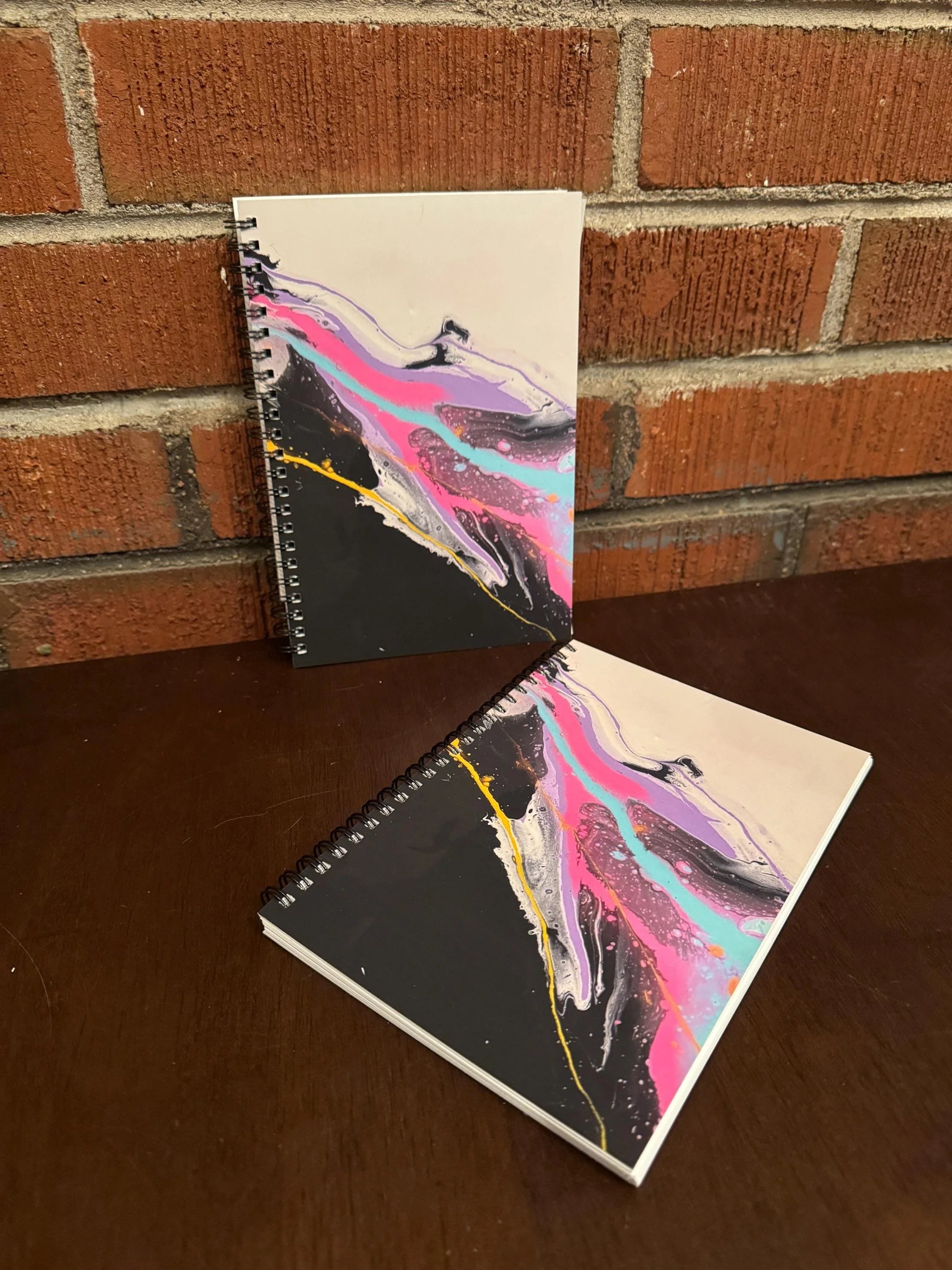 Abstract Pastel Soft Touch Cover Spiral Journal -  5.5"x8"