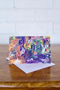 Rainbow Pour Painting Greeting Card - 4"x6" - Blank Inside