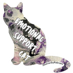 Emotional Support Cat - 3" Waterproof, Vinyl Sticker - Purple, Grey, Black and White