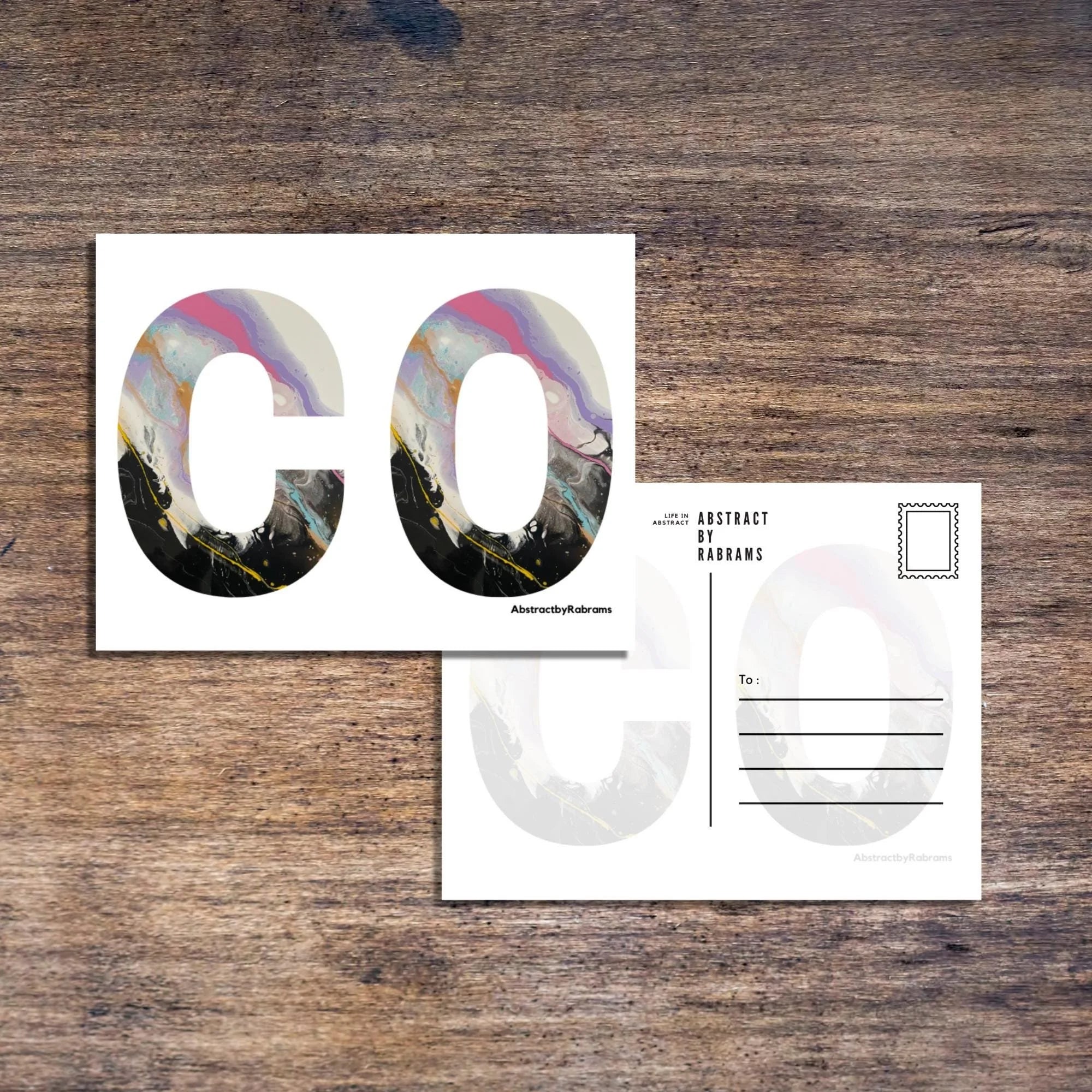 Colorado Abbreviation Postcard - CO -  4.25"x5.5" - Rainbow