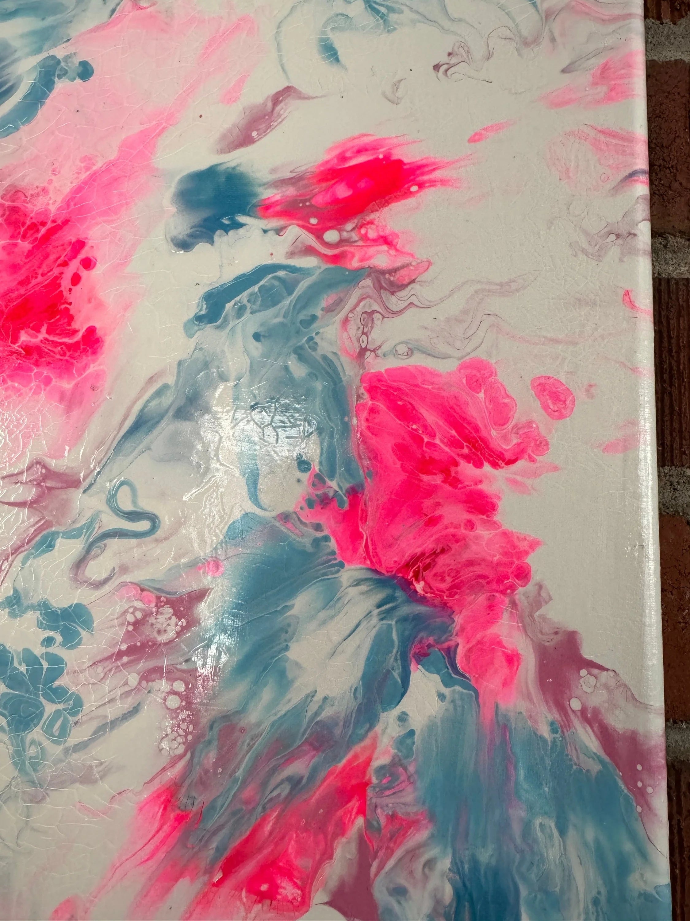 Trans Pride Pour Painting  - "You are Loved #55 - 16"x12" - Subtle Pride Art