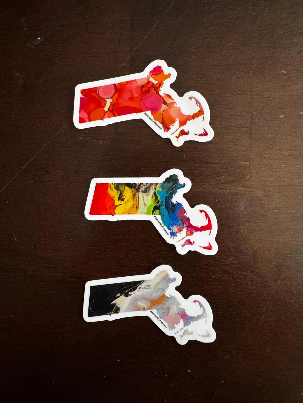 Massachusetts Vinyl Sticker - 3"x2" - Rainbow, Sunset, and Pastel -- Weatherproof - Massachusetts State Shape