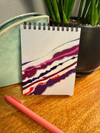 Pink and White Spiral Notepad with Soft Touch Cover  - 5.5x4.25