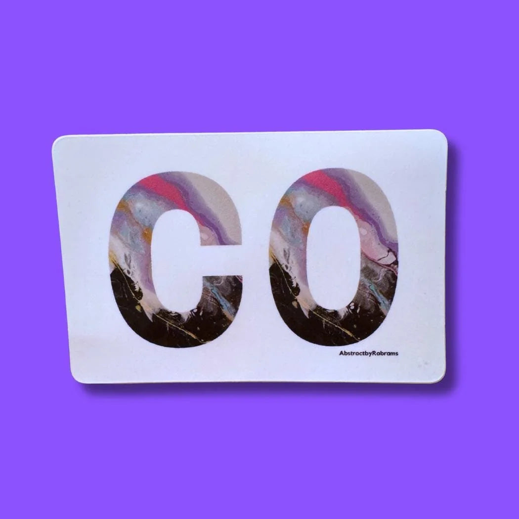 Colorado Abbreviation "CO" Stickers - 3"x2" - Polypropylene - Weatherproof - Colorado State