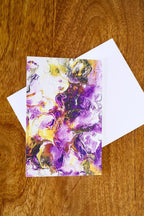 Purple and Yellow Greeting Card - Blank Inside - 4"x6"