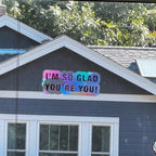 I'm So Glad You're You Sun Catcher Window Decal,  Rainbow, 5"x2" - Suncatcher