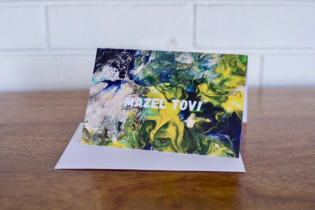 Mazel Tov Greeting Card - Abstract Painting
