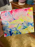 Pansexual Pride Pour Painting - Subtle Pride Art - Pan Pride - "You are Loved #8" 8"x10" Fluid Art Painting