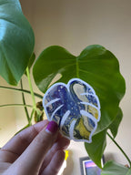 Monstera Sticker - 3″ - Yellow, Blue, Green - Vinyl