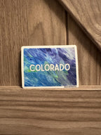 Colorado Stickers - 3"x2.3" - Vinyl - State Shape - Blue and Green