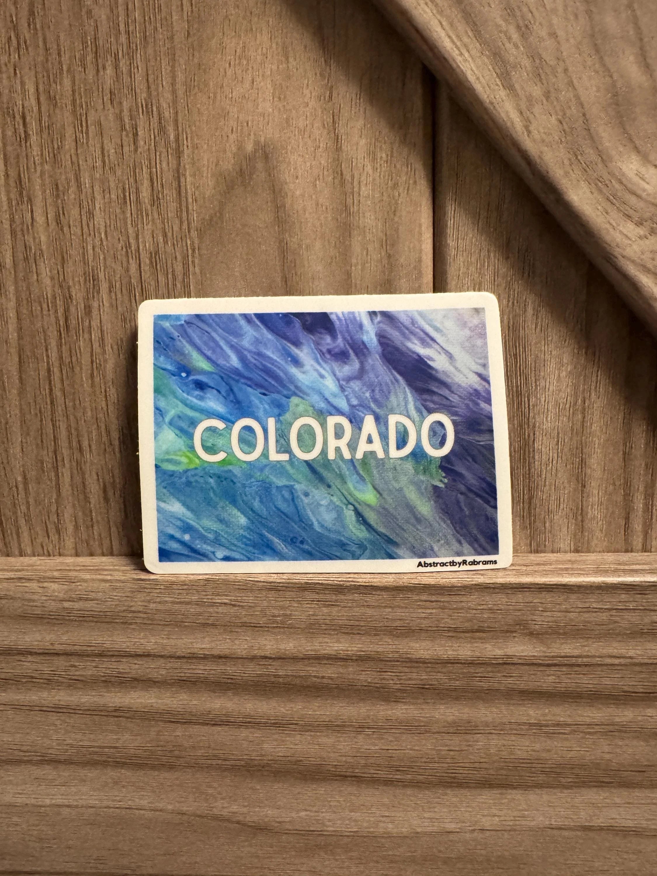 Colorado Stickers - 3"x2.3" - Vinyl - State Shape - Blue and Green